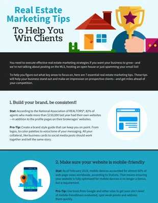 business  Template: Foam Blue Real Estate Marketing Tips Infographic Template