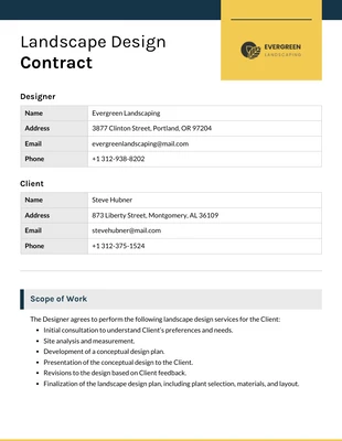 Free  Template: Landscape Design Contract Template