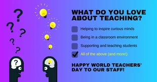 Free  Template: Passion World Teachers' Day Facebook Post