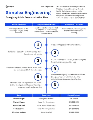 Free  Template: Crisis Communication Plan Template