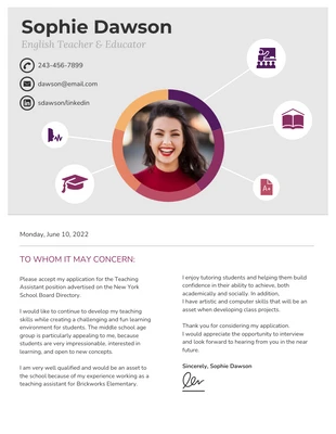 premium  Template: Light College Sample Student Application Letter Template