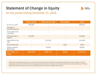 premium  Template: Statement of Change in Equity Financial Report Template