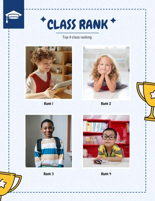 Free  Template: Blue class rank school photo collage