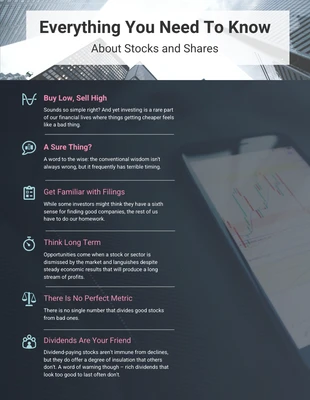 business  Template: Financial Stocks and Shares Market List Infographic Template