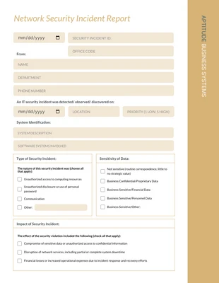 Free interactive Template: Vintage IT Incident Report Template