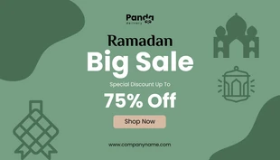 Free  Template: Minimalist Green Ramadan Sale Banner