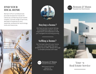 premium  Template: Mine Shaft Residential Real Estate Tri Fold Brochure Template