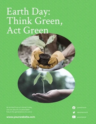 Free  Template: Light Green Earth Day Campaign Poster