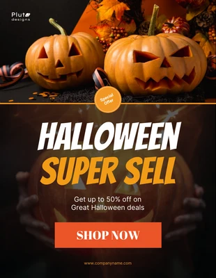 Free  Template: Halloween Super Sale Poster