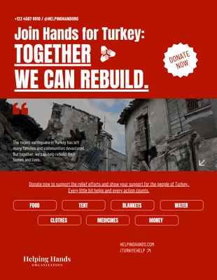 Free  Template: Red Open Donation Campaign Poster