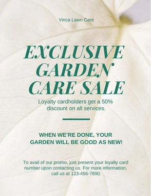 Free  Template: Exclusive Garden Care Services Flyer Template