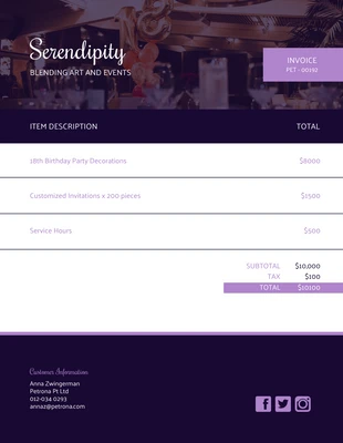 business  Template: Violet Photo Invoice Template