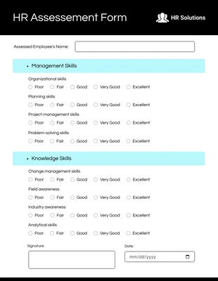 Free interactive Template: Human Resource Form Template