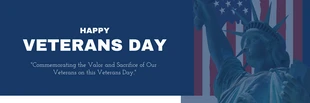 Free  Template: Navy Simple Photo Happy Veteran Day Banner