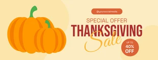 Free  Template: Soft Yellow Pumpkin Banner