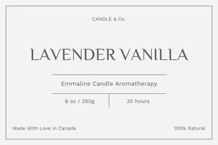 Free  Template: Light Grey Minimalist Candle Label