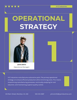 Free  Template: Green Purple Operational Plan Template