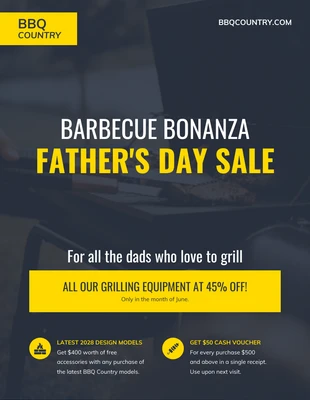 premium  Template: Father's Day Grill Promo Sale Flyer Template