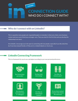 Free  Template: LinkedIn Connection Guide Infographic Template