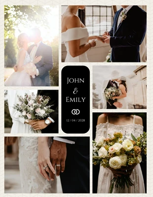 business  Template: Beige Simple Wedding Photo Collages