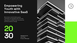 Free  Template: Green Black White Innovative SaaS Presentation Template