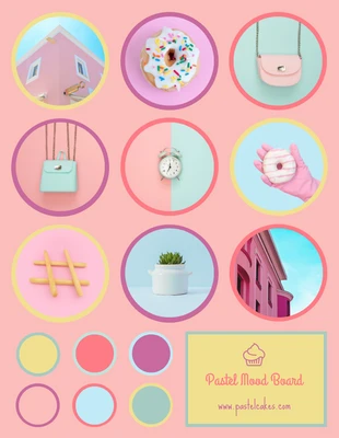 premium  Template: Pastel Circle Mood Board