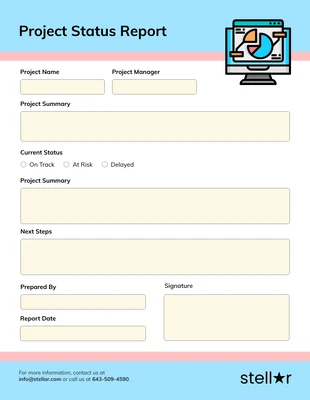 Free interactive Template: Free Pastel Project Status Report Template