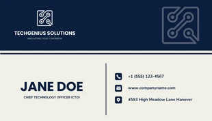 Navy And White Professional Modern Business Card - Page 2