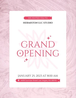 Free  Template: Elegant Baby Pink Grand Opening Flyer Template