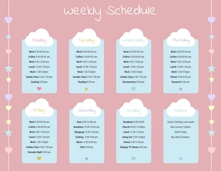 Free  Template: Cute Pastel Weekly Schedule