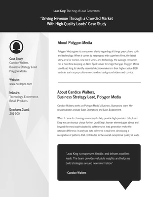 premium  Template: Mine Shaft Lead Generation Business Case Study Template