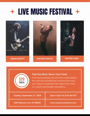 Free  Template: Live Music Festival Flyer Template