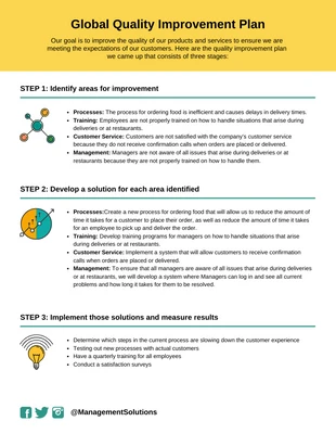 Free  Template: Quality Improvement Plan Template