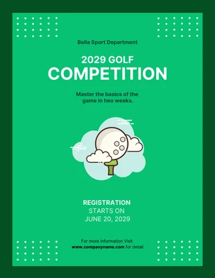 Free  Template: Dark Green Simplle Geometric Golf Competition Poster