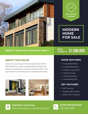 Free  Template: Free Modern Home Sale Real Estate Flyer Template