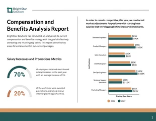 Free interactive Template: Compensation and Benefits Analysis HR Report