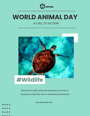 Free  Template: Algae Green World Animal Day Flyer Template