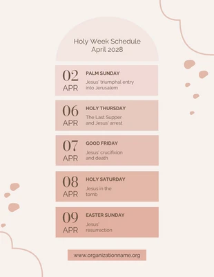 Free  Template: Minimalist Pastel Pink Holy Week Schedule Template