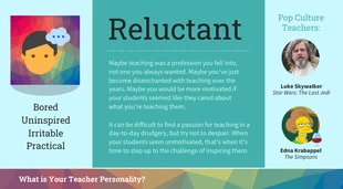 Free  Template: Reluctant Teacher Personality