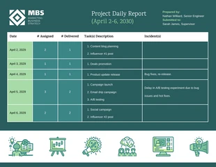 premium  Template: Editable Project Update Daily Report Template