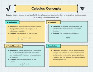 Free  Template: Calculus Concepts Infographic Template