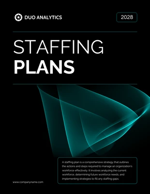 Free  Template: Black Green Staffing Plan Template