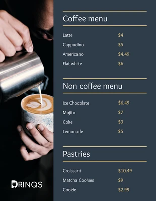 Free  Template: Gray Drink Menu