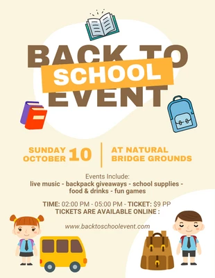 Free  Template: Back To School Event Flyer Template