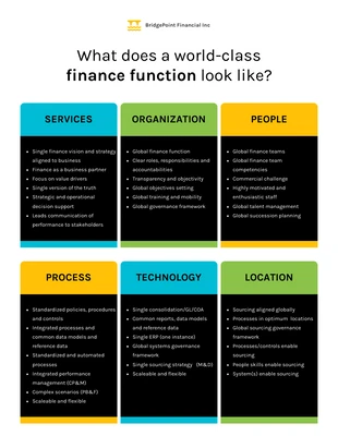 premium  Template: World Class Finance Function List Infographic Template