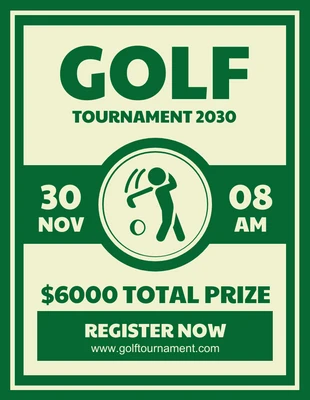 Free  Template: Modern Golf Tournament Flyer Template