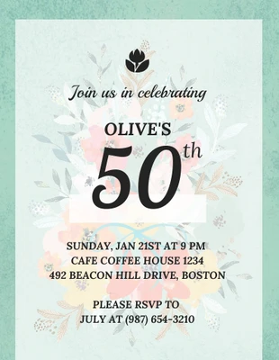 premium  Template: 50th Birthday Invitation