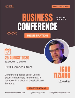 Free  Template: Business Conference Registration Event Flyer Template