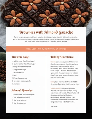 Free  Template: Brownies Making Recipe Infographic Template