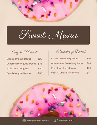 Free  Template: Light Brown Classic Photo Dessert Menu